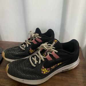 Nike Black and Pink Floral running Shoes